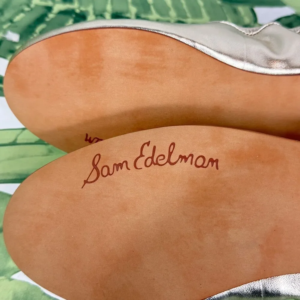 SAM EDELMAN NEW Felicia Jute Metallic Leather Ballet Flat - Picture 11 of 16